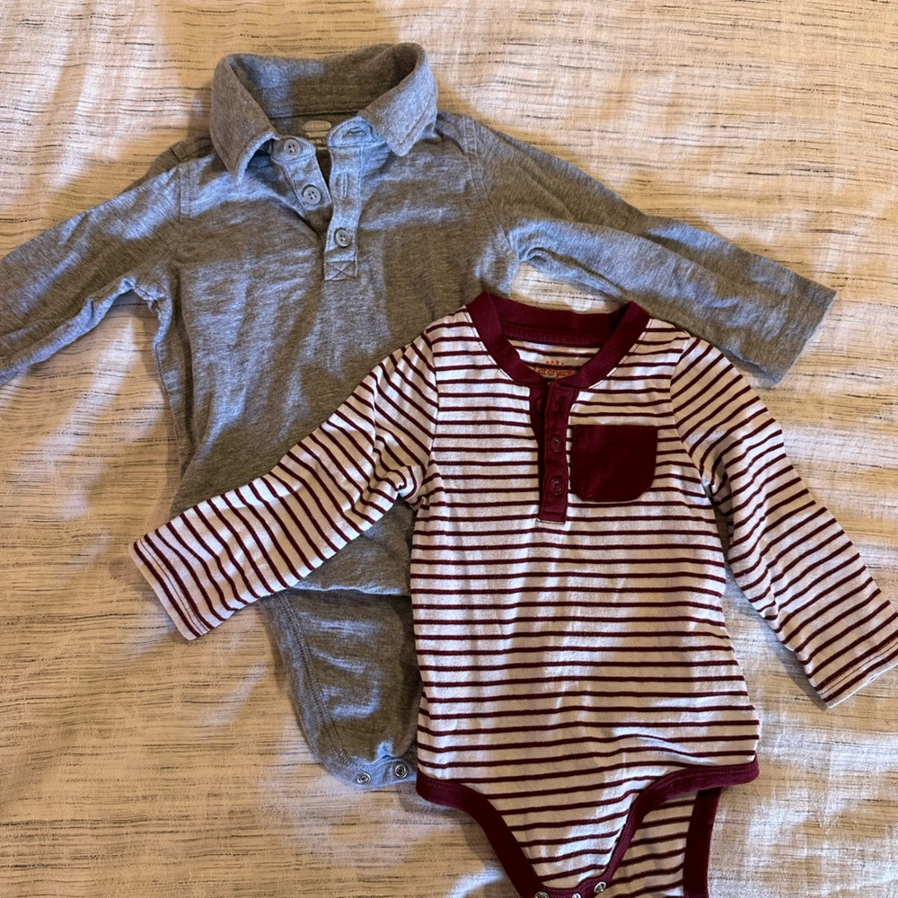 Bundle two long sleeve toddler onesies snap